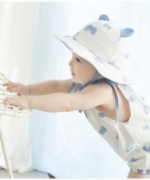 夏季韓版童裝嬰幼兒純棉連體哈衣寶寶爬服連身衣服+帽子套裝